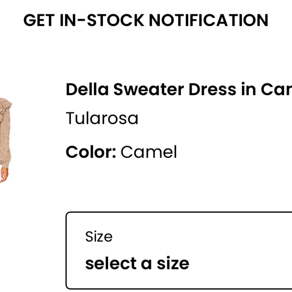 Tularosa Della Sweater Dress in Camel